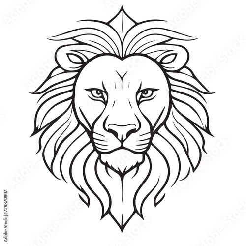 Set of lion  vector illustration  Generative Ai..