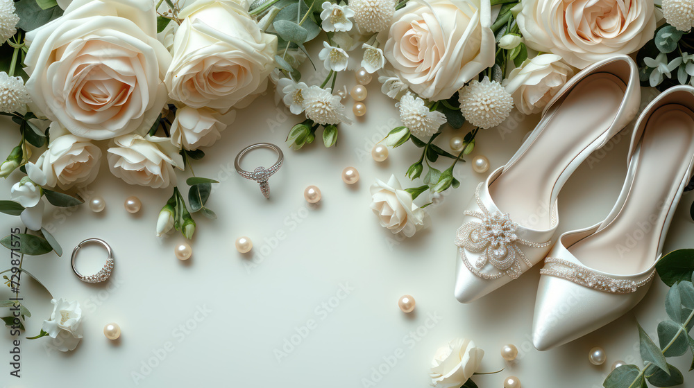 A beautiful arrangement of roses with shoe surrounded by wedding fresh floral decoration a touch of wedding elegance. Decorative gifting beautifully for a celebration. Generative AI A beautiful arrangement of roses with shoe surrounded by wedding fresh floral decoration a touch of wedding elegance. Decorative gifting beautifully for a celebration. Generative AI
