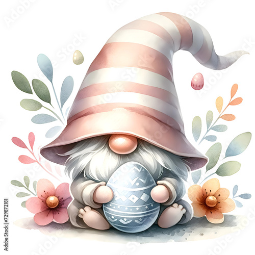 Easter Gnome, a delightful symbol of whimsy and holiday cheer, bringing joy and festivity to Easter celebrations. photo