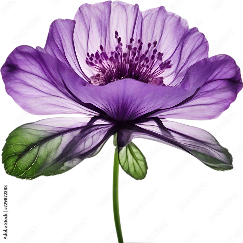 Violet flower. Close-up glowing translucent violet color flower. Violet flower. Close-up glowing translucent violet color flower.