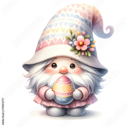 Easter Gnome, a delightful symbol of whimsy and holiday cheer, bringing joy and festivity to Easter celebrations. photo