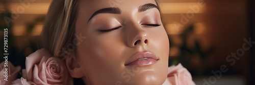 Blonde woman enjoying a relaxing spa treatment and self-pampering for ultimate rejuvenation