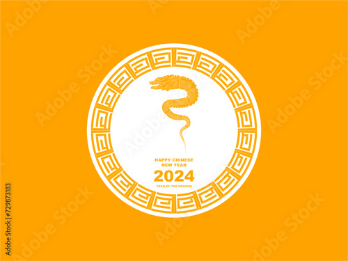vector chinese happy new year 2024 year of dragon