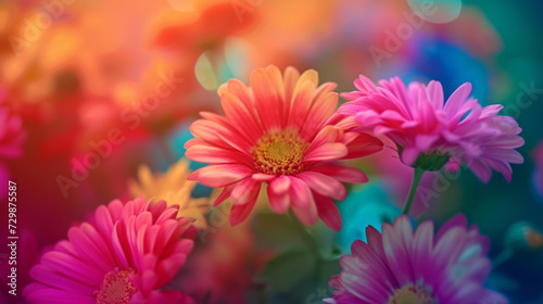 rainbow flowers background. colorful background. Vibrant color. Colorful rainbow flower background. background suitable for your banner  poster  flyer and more design