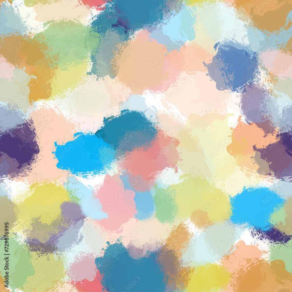 Abstract multicolored watercolor background with strokes. Repeating, seamless pattern