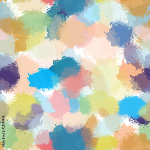 Abstract multicolored watercolor background with strokes. Repeating, seamless pattern © Anastasiia