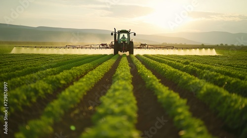 トラクターで農薬を散布するイメージ01