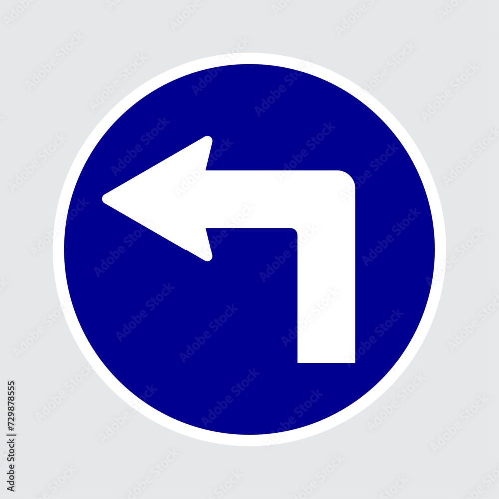 vector turn left sign vector turn left sign