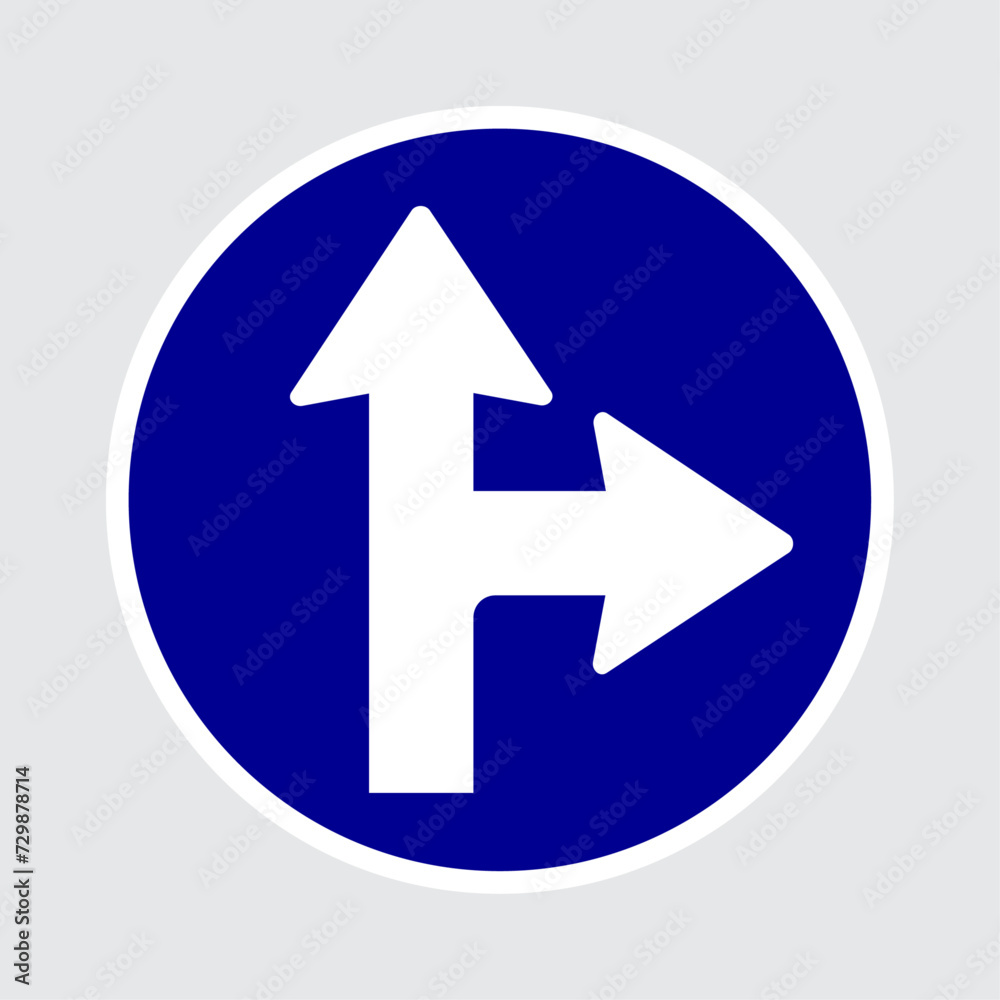 vector straight ahead or right turn primited vector straight ahead or right turn primited