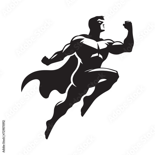 Superhero silhouette. powerful superhero in pose. Superhero silhouette art vector 