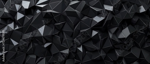 Geometric shape abstract crystal black background © artbot