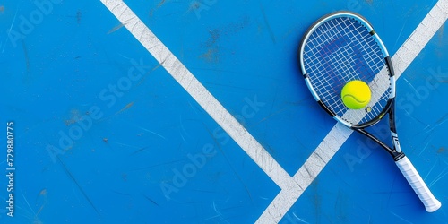 Blue color tennis hard court surface