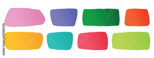 Trendy hand drawn irregular organic rectangles. Bright geometric forms. Vector illustration with soft texture