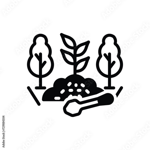 Black solid icon for gardening