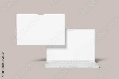 Clay Laptop Screen Blank Mockup