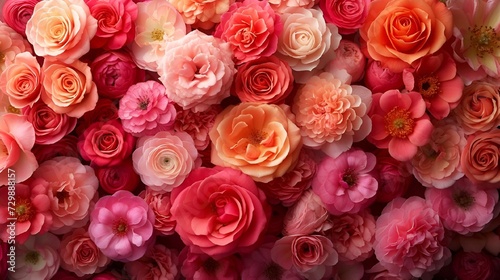 AI generated illustration of a bouquet of pink flowers
