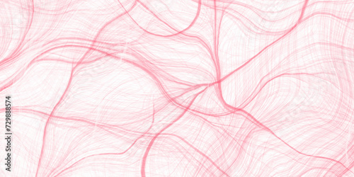 Pink ink pattern liquid swirl paint white that is Illustration background. Tangled thin curves pink undulating lines on a white canvas. Grunge texture with distress pink rough trace.,Vector .