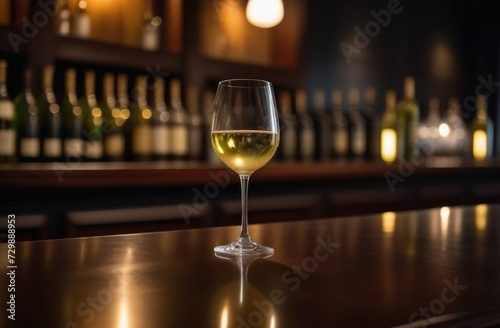 White wine on the bar counter