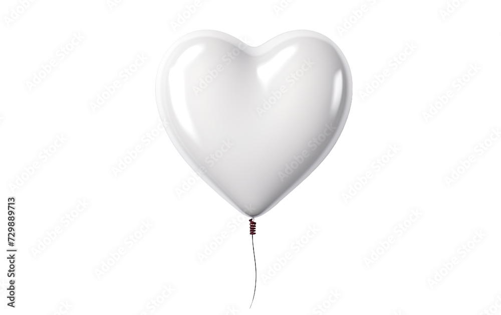 White Heart Balloon on a White or Clear Surface PNG Transparent Background. White Heart Balloon on a White or Clear Surface PNG Transparent Background.