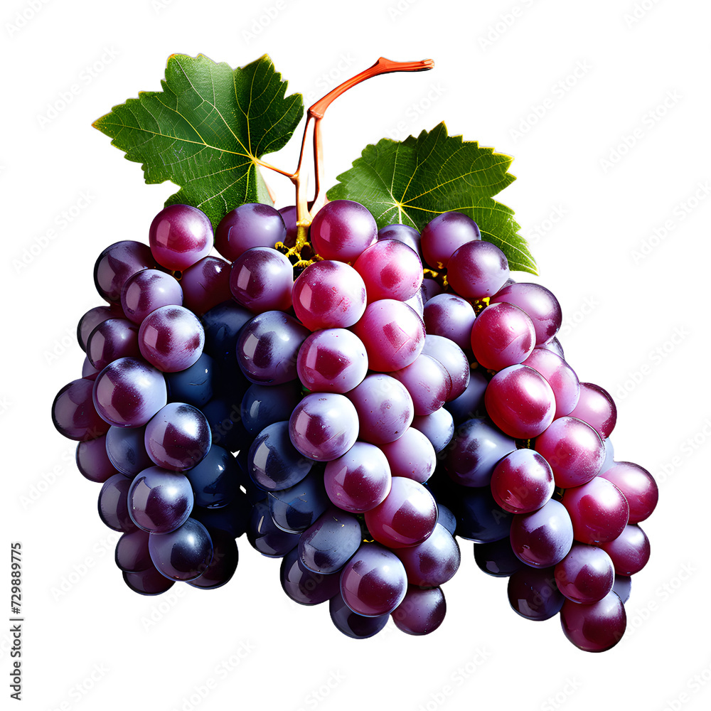 Fototapeta premium grapes isolated on transparent background,generative ai