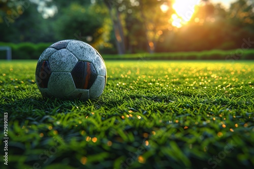 Soccer Ball on the Grass A Catchy and Optimized Adobe Stock Title for a Monthly Event Generative AI © riya