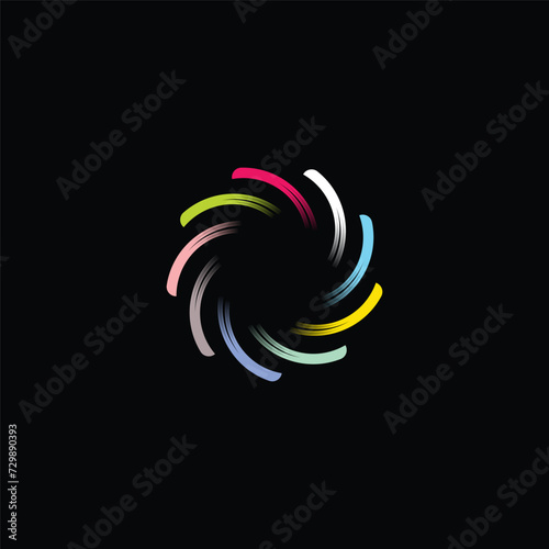 Black and white circle vector logo template design . Circle vector logo template design . Circle icon illustration