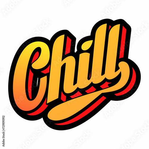 The word CHILL in street art graffiti lettering vector image style on a white background.
