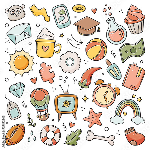 ute doodle sketch drawing elements for kids