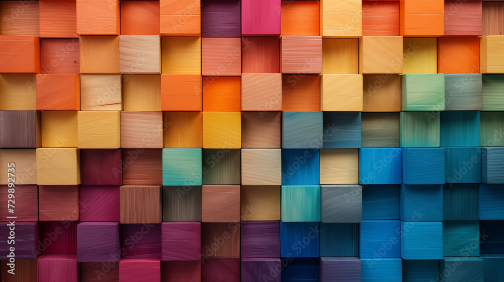 Rainbow colors wooden blocks Rainbow colors wooden blocks
