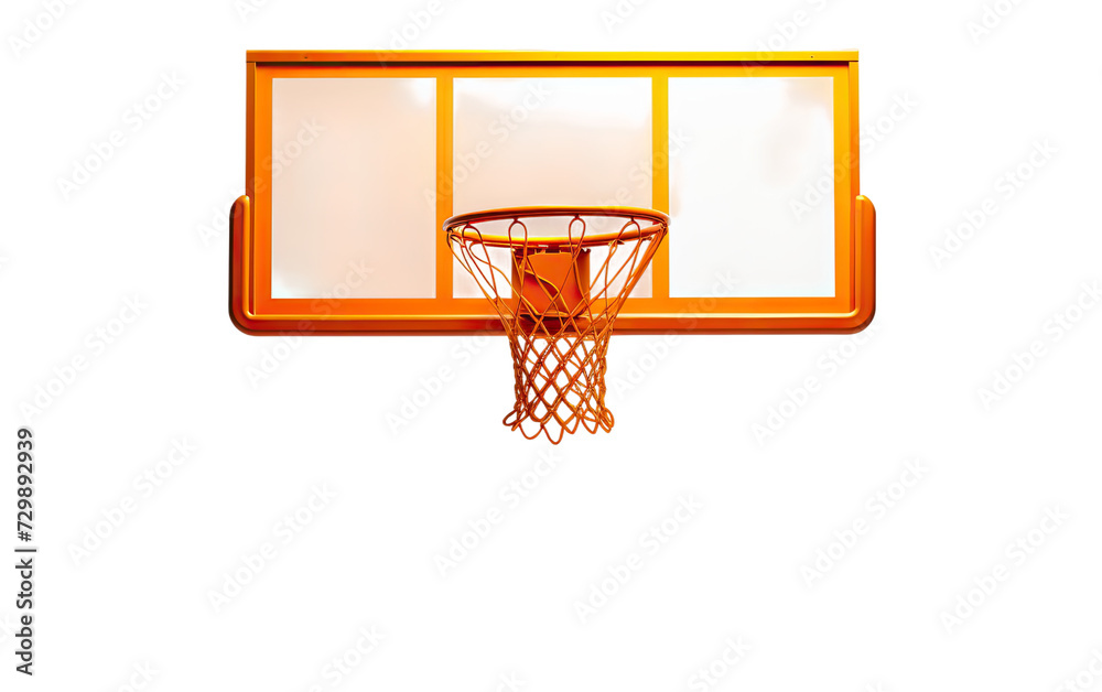 Orange Basketball Hoop on a White or Clear Surface PNG Transparent Background.