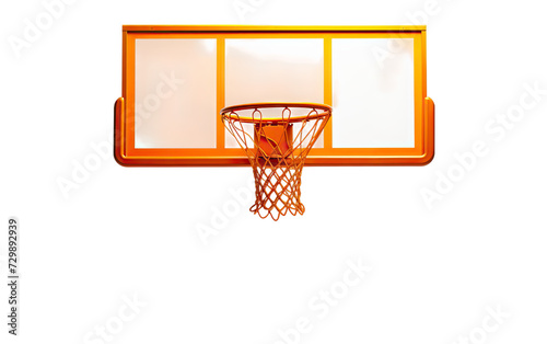 Orange Basketball Hoop on a White or Clear Surface PNG Transparent Background.