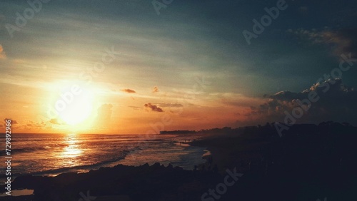 sunset view from the beach in Bali