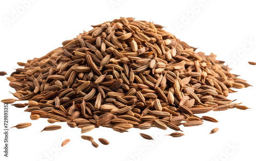 Caraway Seeds on a White or Clear Surface PNG Transparent Background.