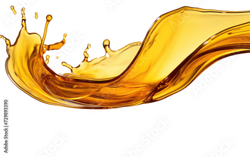 Castor Oil Splash on a White or Clear Surface PNG Transparent Background.