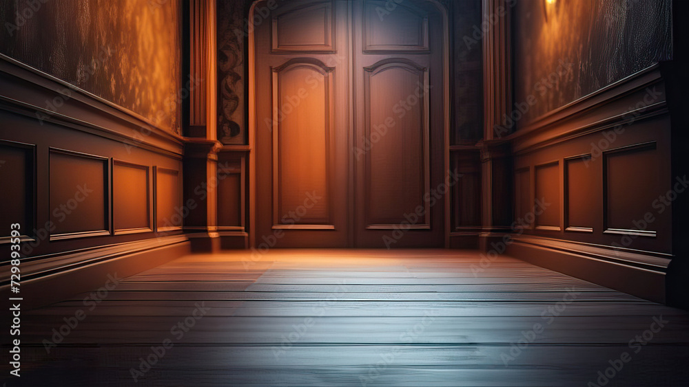 Haunted House: Eerie Interior on Dark Background Haunted House: Eerie Interior on Dark Background