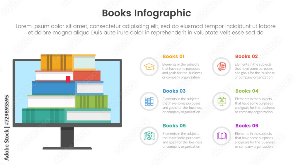 books education collection for infographic template banner with online ...
