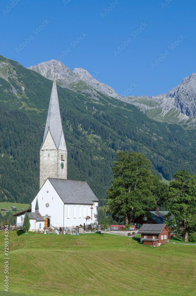 Village of Mittelberg in Kleinwalsertal,Vorarlberg,Austria
