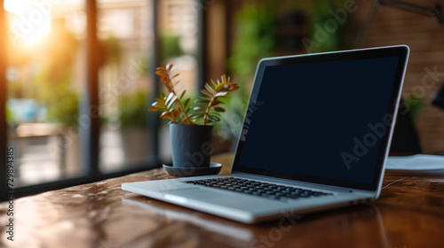 A laptop and financial reports, showcasing digital innovation in finance.
