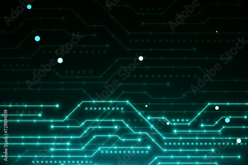 Abstract digital blue circuit grid background. Landing page concept. Technology, innovation and ai concept. 3D Rendering.