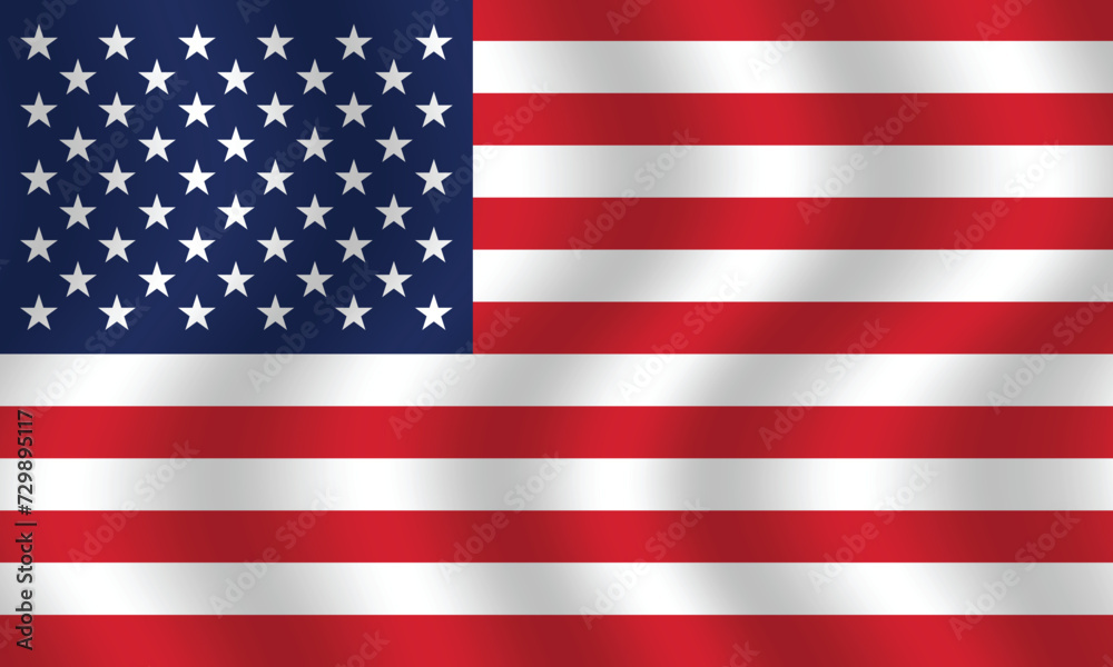 Flat Illustration of the United States flag. United States national flag design. United States wave flag.
Flat Illustration of the United States flag. United States national flag design. United States wave flag.