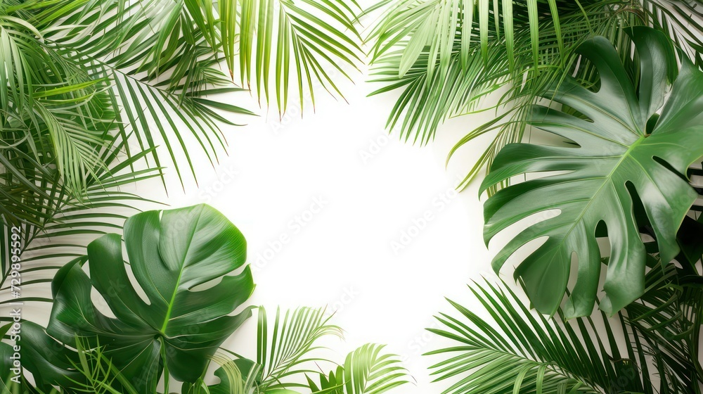 Fototapeta premium green leaves on a white background