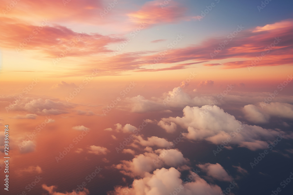 Clouds over sea in sunset colors Clouds over sea in sunset colors
