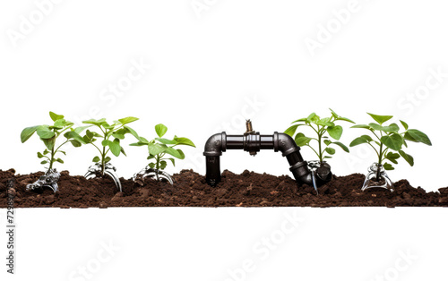 Drip Irrigation System on a White or Clear Surface PNG Transparent Background. photo