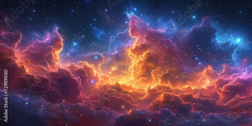 Galaxy Glow A Celestial Night Sky Generative AI