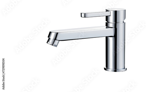 Modern Wall-Mounted Tap on a White or Clear Surface PNG Transparent Background.