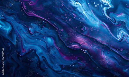 Paint navy blue color grunge trendy holographic texture, Generative AI  © simba kim