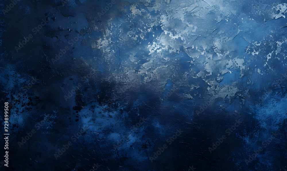 Obraz premium Paint navy blue color grunge trendy holographic texture, Generative AI 