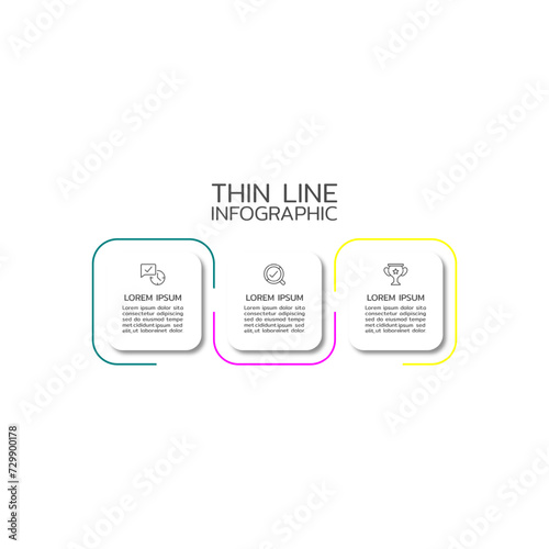Thin line infographic. Vector Infographic design template with icons and options or steps. Can be used for process diagram, presentations, workflow layout, banner, flow chart, info graph.