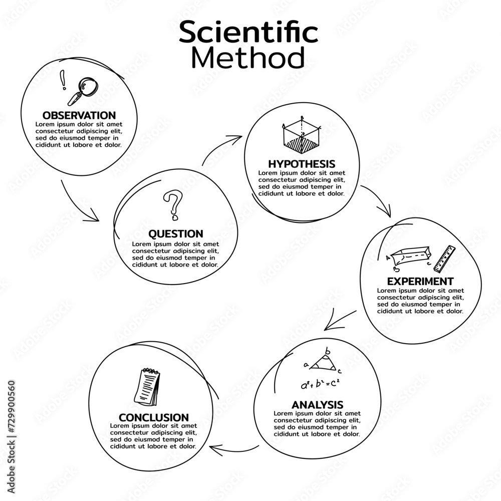 Hand drawn thin line infographic design with circles and financial icons for Business process steps with options. Hand drawn thin line infographic design with circles and financial icons for Business process steps with options.