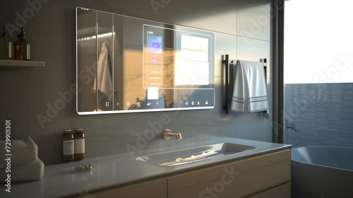 Intelligent bathroom mirror with built in high tech smart features
